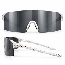 White & Black Wraparound Sports Sunglasses