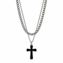 Double Layer Black Cross Pendant