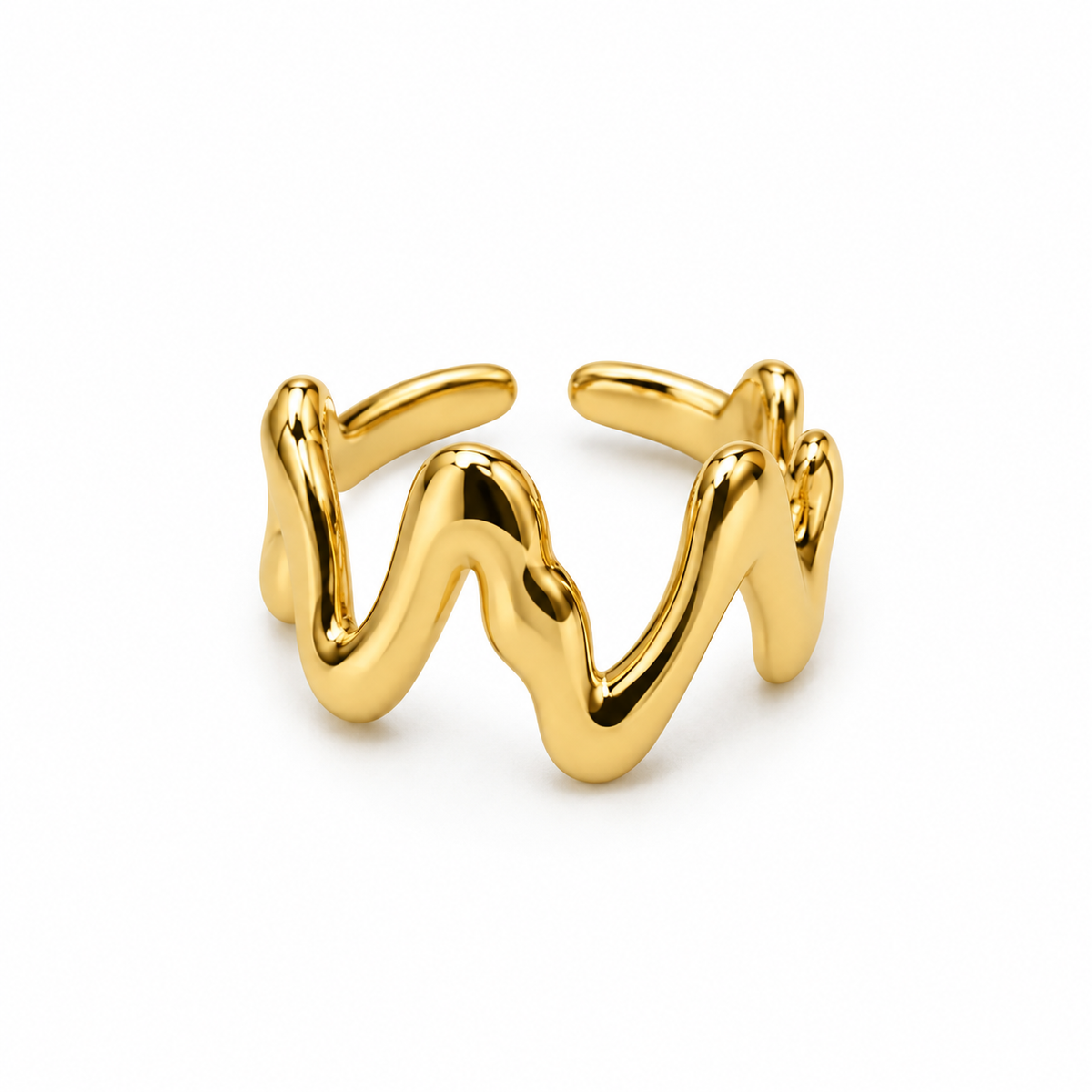 Gold Wave Statement Ring