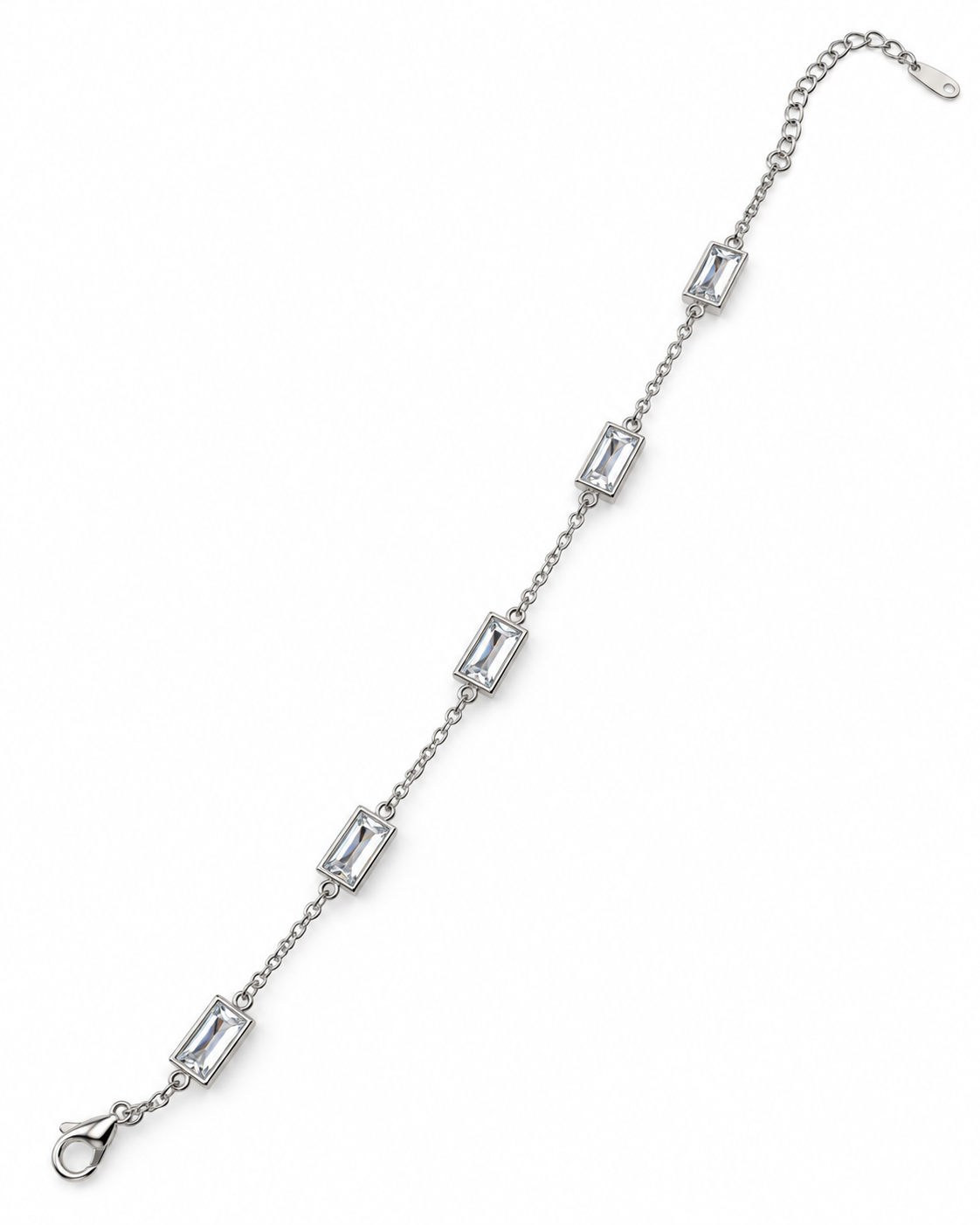 Silver Crystal Chain Bracelet