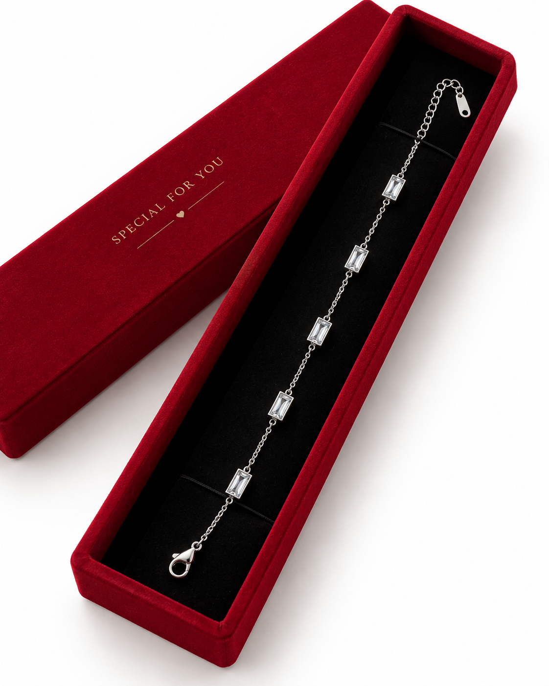 Silver Crystal Chain Bracelet