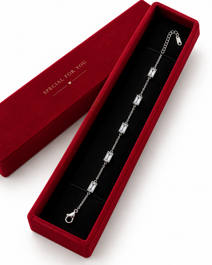 Silver Crystal Chain Bracelet
